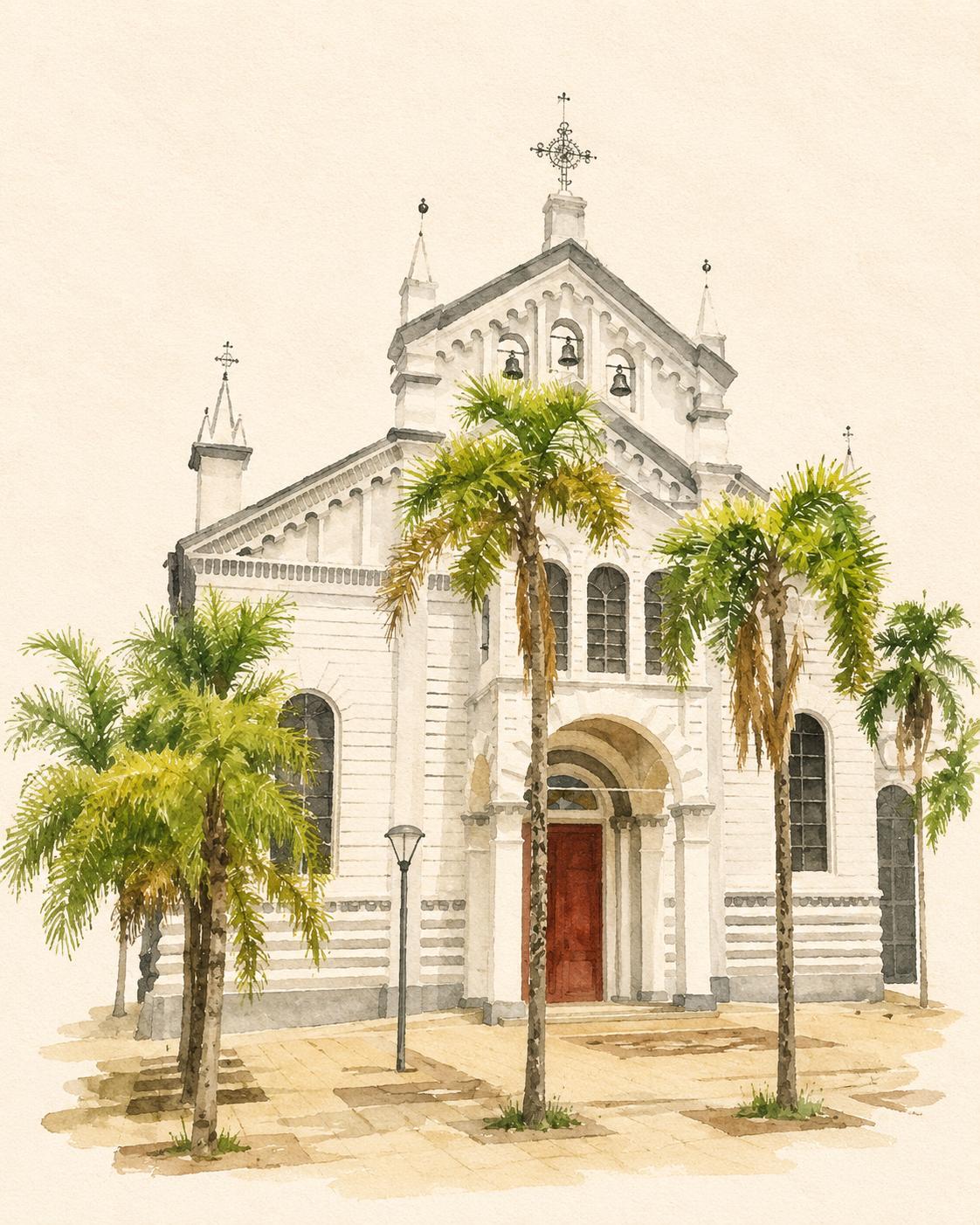 Acuarela de la Iglesia Jesús Nazareno.